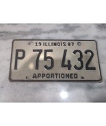 Vintage 1987 Illinois Apportioned License Plate P 75 432 Expired - $6.93