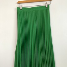 SHEIN Women S Maxi Skirt Green Pleated A Line Floor Length Zip Waist Hal... - £14.75 GBP