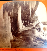 Icicles Below Table Rock Niagara Falls New York NY John Soule Stereoview... - £4.84 GBP
