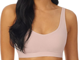 Cuddl Duds Cotton Core Easy Support Wirefree Bra- SOFT PEACH, LARGE  (A504306) - £14.93 GBP