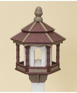 BIRD FEEDER ~ Amish Handmade Recycled Poly Hexagon ~ Cherry Tan &amp; White ... - $212.99