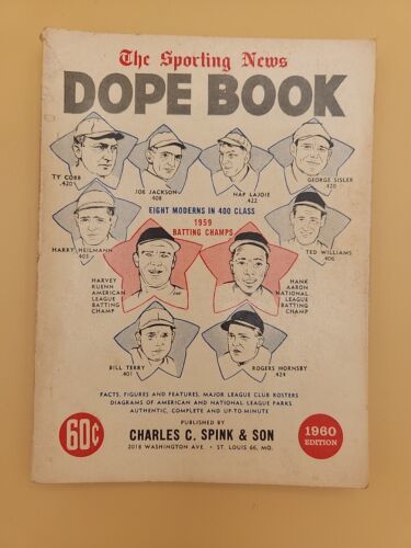 The Sporting News Dope Book 1960 paperback major league baseball mlb vintage vtg - £12.68 GBP