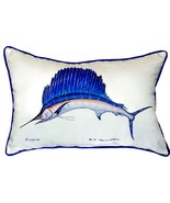 Pair of Betsy Drake Sailfish Large Indoor Outdoor Pillows 15 Inch x 22 Inch - £69.91 GBP