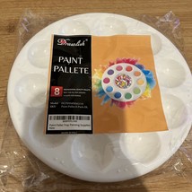 Paint Pallet Set of 8 Paint White Trays Round Washable Paint Palette NEW - £7.59 GBP