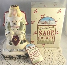 Christmas At Sage County Mercantile Holiday Folk Angel Candle Holder New Box - £15.27 GBP