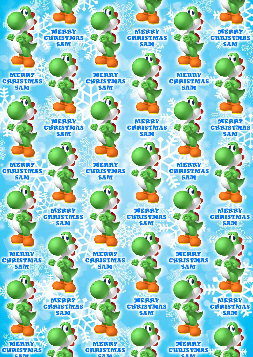 YOSHI Personalised Christmas Gift Wrap - Super Mario Wrapping Paper - $5.42