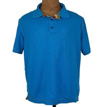 Robert Graham Polo Shirt Men 2XL Blue Cotton Short Sleeve Designer - £19.16 GBP