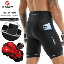 Men Cycling Shorts with Back Pocket 5D Gel Padded Bike Shorts Men Biking Pants - £14.86 GBP+