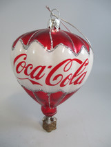 Coca-Cola Kurt Adler Glass Hot Air Balloon with Coca-Cola Logo - £15.44 GBP
