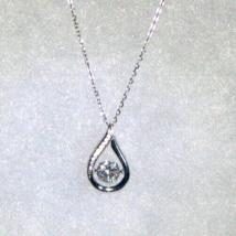 925 Sterling Silver Necklace with 1ct Moissanite w/ Accents - £42.60 GBP