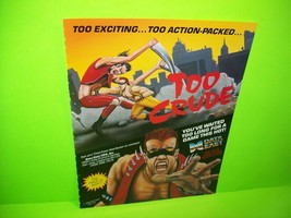 TOO CRUDE Video Arcade Game Magazine AD Vintage Retro Promo Art 1990 - £13.67 GBP