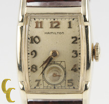 Hamilton 10k Gold Filled Hand-Winding Watch w/ Brown Leather Band Mvmt 753 - £618.66 GBP