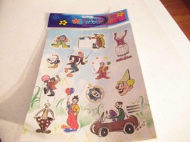 TOY SPECIAL-  CIRCUS CLOWNS STICKER SHEET-  NEW CLOSEOUT- SH - £3.49 GBP