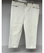 RALPH LAUREN 14P Women Classic Midcalf Pant White NWOT Cropped Zipped Sl... - $515.26 MXN