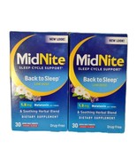2 MidNite BACK TO SLEEP Support lose dose 1.5mg Melatonin 30 Cherry tabs... - €21,94 EUR