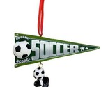 The JWM Collection  Christmas Ornament Green and White Soccer Player Pen... - £7.33 GBP