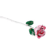 Lacquered Pink Rose with Platinum Trim - £84.52 GBP