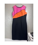 Studio I Womens Colorblock Black Sheath Dress Casual Career Formal Knee ... - $395.92 MXN