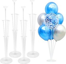 Balloon Stand Kit 4 Set Balloon Sticks with Base Balloon Stands for Floor Balloo - £18.08 GBP