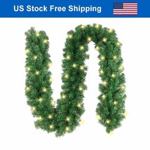 10Ft/3M Prelit Christmas Garland 50 Led Light Wreath Wall Fireplace Stai... - £58.12 GBP