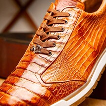 Alonzo Sporty Genuine Caiman Crocodile Sneaker Cognac image 11