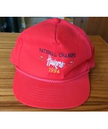 Vtg Nebraska Snapback Hat Huskers National Champions 1994 Champs Red Cor... - £12.89 GBP