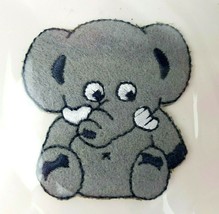 Elephant Iron On Applique Children Babies Baby Clothing 1.5&quot; Gray Patch - £1.66 GBP