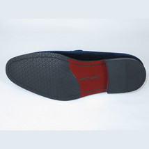 Mens Santino Luciano Shoes Soft Velvet Slip on Loafer Formal C351 Navy Blue image 8
