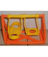 Vintage 80&#39;s Fisher Price Little People Yellow Orange Swing Set #2525 FPLP - $491.14 MXN