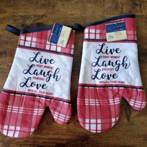 Kitchen Oven Mitts, Red White Blue, Live Laugh Love, Gingham, July 4th decor