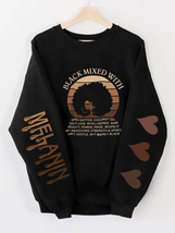 Women&#39;s Black Mixed With Art Print Casual Sweatshirt - $28.00