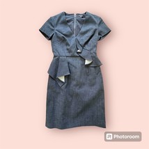 Anthropologie Raoul Denim Ruffle Fitted Dress Size 00 - £75.85 GBP