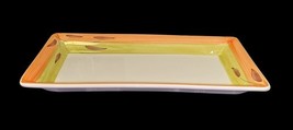 Ceramica JM Italy Hand Painted Rectangular Serving Platter 14.5" x 7.75" Leaf image 3