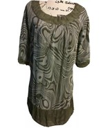 Women’s Mac &amp; Jac Medium Blouse Pullover Grn Career Wear Silk Lining Pol... - $6.88