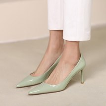 Cow Patent Leather Daily Pumps Pointed Toe Women Elegant Dress Pumps Simple Shoe - £97.40 GBP