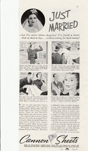1938 Cannon Sheets Vintage Print Ad Utility Percale Sheets - $12.95