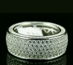 Men&#39;s Real 10K White Gold GP 2.50 CT Round Diamond Engagement Wedding Band Ring - £100.42 GBP