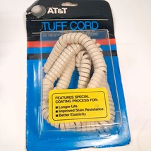 New AT&amp;T Tuff Cord phone Long Ivory Handset 25&#39; 25 Feet off white 1984 V... - $20.00