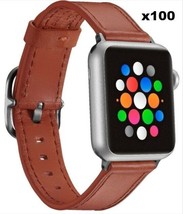 NEW Lot of 100 Platinum Genuine Leather Band For Apple Watch 38mm/40mm Papaya - £110.93 GBP