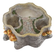 Fantasy Miniature Fairy Garden Tree Stump Cottage House Nook Display Fig... - £23.59 GBP