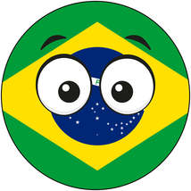 Brazil Country Ball Googly Eyes Vinyl Decal 6 inches wide - £7.87 GBP+