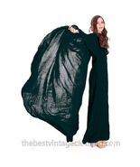 Vuokko VTG 1970s Black Wool Voile Designer Gown w/ Full Circle Cape Dress Sz 38 - $1,282.05