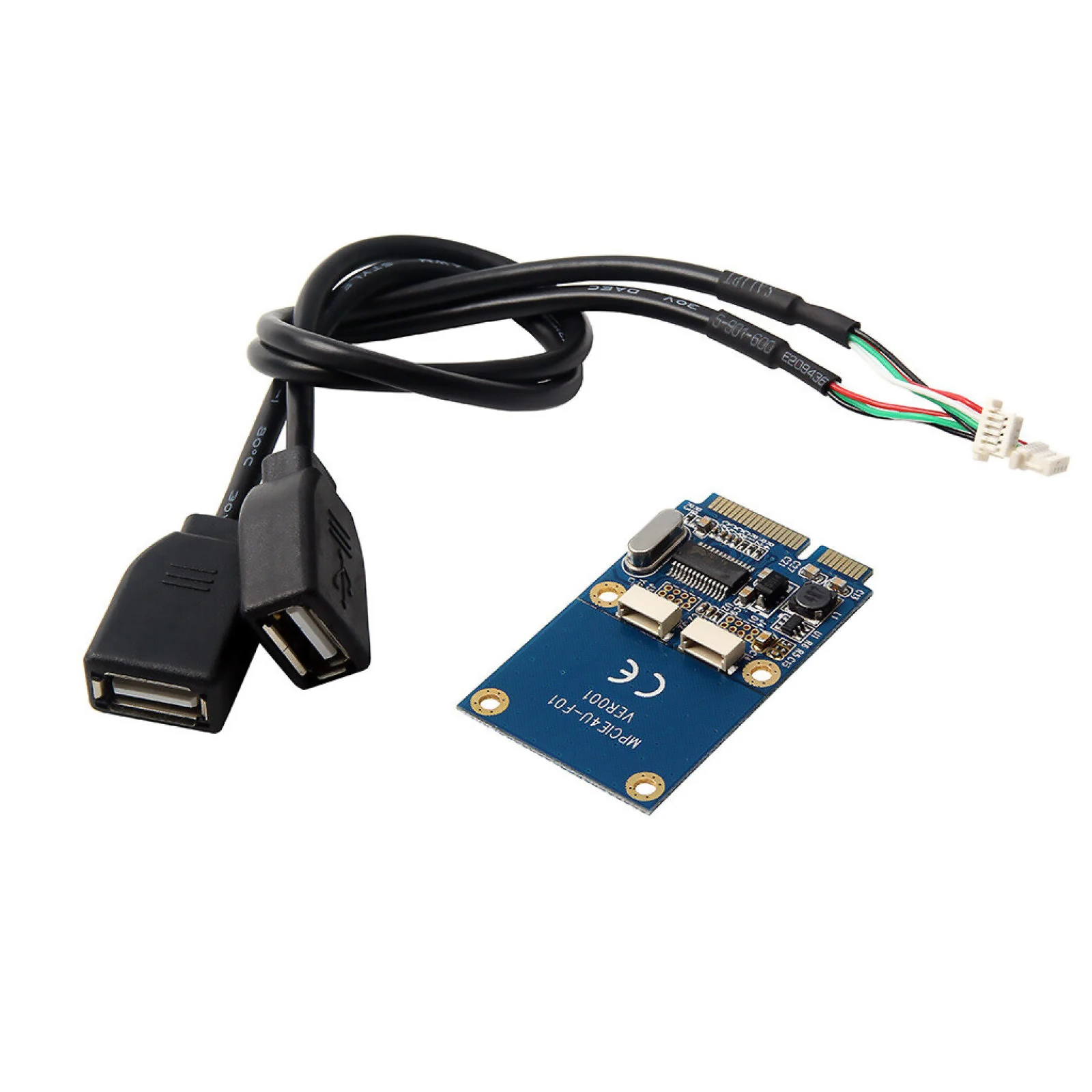 Mini PCI-E PCI Express to Dual USB Adapter Card mPCIe to 5 Pin 2 Port USB2.0 Exp - £38.94 GBP