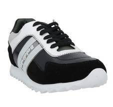 Baldinini Men&#39;s Italy Black White Suede Leather Sneakers Shoes  Size US 12 EU 45 - £140.60 GBP