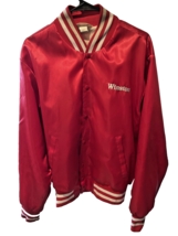 VINTAGE RJ Reynolds Jacket Size Large Red Satin Windbreaker 80s Tobacco ... - $55.81