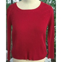 NorthCrest Red Sweater Womens Size XL Pullover Long Sleeve Ribbed Cotton - $15.89