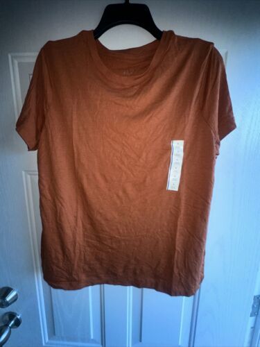 Womens A New Day Orange Short Sleeve Shirt Large NEW! NWT - $4.90