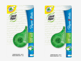 2 Papermate DryLine LIQUID PAPER White Out Correction Tape Extra Long Re... - £17.20 GBP