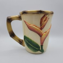 Pacific Rim Tiki Bamboo Mug Coffee Cup Tea Flower Bird Paradise Floral G... - $17.60