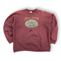 Vtg Field &amp; Stream Sweatshirt Embroidered Tapestry Duck USA Maroon XL Cr... - $34.40